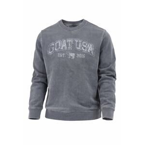 GOAT USA Gray Distressed Logo Crewneck Sweatshirt